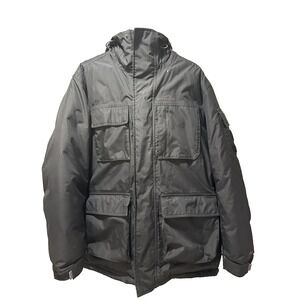 Eddie Bauer EB600 Men's Large Down Parka Black WeatherEdge Goose Hooded Winter